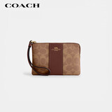 蔻驰（COACH）【品牌直供】女士手拿包手腕包拉链款小号棕色CW854礼物送女友