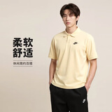 耐克NIKE男T恤 POLO衫 运动休闲 毛巾布加绒短袖DX0740-783团队金XL