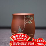 容山堂紫艺紫砂茶杯珐琅彩主人杯个人杯大号品茗杯禅意功夫茶具配件 朱泥彩绘紫砂品茗杯-怀古