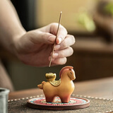 八海鸟马上有钱香插摆件香炉家用室内中式送礼香插香座茶台桌面香薰摆件