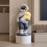 贝汉美（BHM）轻奢宇航员太空人落地摆件大件客厅电视柜装饰品乔迁之喜搬家礼物 灰蓝色+底座