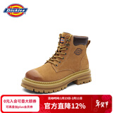 Dickies女士马丁靴高帮时尚情侣靴百搭工装靴女 土黄 女款-36 