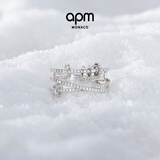 APM Monaco 饰来运转戒指女银指环个性酷炫时尚珠宝 送女友情人节礼物 经典银 52（建议拍小一码）