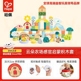 Hape宝宝木质早教玩具云朵农场感官启蒙积木桶男孩女孩生日礼物E7550