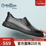 金利来（Goldlion）男鞋男士休闲鞋时尚商务舒适套脚休闲皮鞋G506310110AAB黑-39码