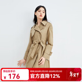 秋水伊人设计感风衣春新款中长款高级感小个子风衣外套女 棕色 L