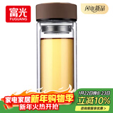 富光 男女士双层玻璃杯 高硼硅玻璃304茶隔水杯子 带茶隔泡茶杯500ml