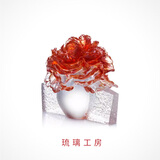 琉璃工房 琉璃工房 LIULI  桌面摆件  花开美好 牡丹花摆件 
