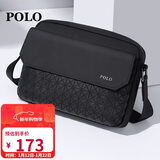POLO单肩包男士菱格斜挎包横款iPad包手机包多功能小挎包防泼水运动包
