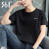 361°t恤男短袖衣服运动服饰篮球体恤夏季2025冰丝速干跑步男士健身装 新基础黑 L