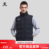 卡尔美（KELME）秋冬运动棉衣男足球训练棉马甲休闲保暖防寒背心棉服棉袄 黑色(爪子logo) L