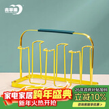 青苹果玻璃杯架子 轻奢金色水杯架 耐热茶杯置物架