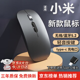 小米芯蓝牙无线鼠标便携办公笔记本台式电脑ipad平板Typec充电人体工学2025新款长续航鼠标适用苹果小米 炫酷黑（双模版无线+蓝牙+四格电量显示）