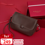 viney牛皮斜挎品牌包包女包大容量单肩邮差包生日情人节礼物送女友老婆