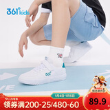 361°儿童四季板鞋男女童(3-12岁)百搭魔术贴滑板鞋小白鞋 绿41