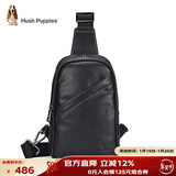 暇步士（Hush Puppies）胸包男头层牛皮腰包简约时尚运动单肩包潮流斜挎包新年礼物