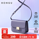 红谷包包女包新款牛皮单肩包时尚斜挎包小方包相机包新年礼物 浅灰