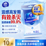 维达（Vinda）杀菌湿巾 10片抗病毒 可灭活病毒率99% 无毒无酒精便携小包