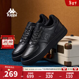 Kappa卡帕男鞋板鞋男春季新款厚底小白鞋子男百搭休闲鞋情侣跑步运动鞋 黑色 37