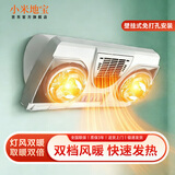 小米地宝系列壁挂式浴霸灯风双暖取暖器家用卫生间暖灯多功能免打孔暖风机 漏保风暖灯暖(金灯泡)