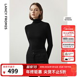 朗姿骐骥红【羊毛Basic衣橱】纯羊毛毛针织衫冬季新款修身长袖毛衣 黑色2 M