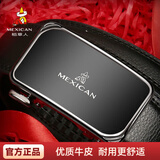 稻草人皮带男士自动扣腰带牛皮青年商务休闲裤带新款实用情人节生日礼物 黑色A款-120cm 建议170斤以内