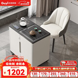 古宜 移动茶台简约家用小型泡茶水柜烧水壶一体火烧石功夫茶几茶桌 移动茶台+1把茶椅 整装