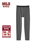 MUJI男式 使用了棉的冬季内衣 长紧身裤 男士秋裤保暖秋季款 69AA455 炭灰色 L (175/88A)