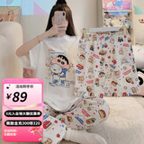 婧麒月子服夏季新款时尚三件套孕妇睡衣产前产后空调服家居套装 小新Jyz160775 4码（110-140斤）