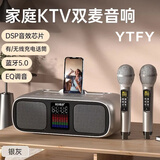 YTFY柏林之声家庭ktv音箱户外卡拉OK一体机蓝牙无线麦克风多功能唱歌K歌神器 灰色【DSP音效芯片+无线话筒】