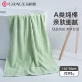 洁丽雅100%纯棉大浴巾男士A类抗菌全棉大毛巾加厚洗澡巾儿童成人裹巾 A类纯棉*2118绿