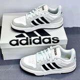 阿迪达斯（adidas）男鞋女鞋夏季新款情侣运动鞋潮流时尚耐磨休闲鞋低帮板鞋小白鞋男 白黑棕 /Entrap/轻便复古 37