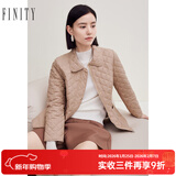 菲妮迪（FINITY）品牌棉衣棉服秋季简约卡其保暖轻薄通勤外套 卡其色 M
