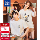 唐狮（TonLion）2025情侣圆领短袖T恤 男款/本白 L