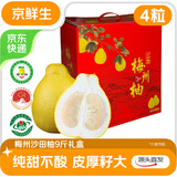 京鲜生 梅州沙田柚金柚净重9斤4粒单果2斤+  年货礼盒  源头直发包邮