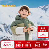 巴拉巴拉童装儿童羽绒服男童冬装撞色连帽外套上衣舒适户外时尚潮 绿色调00444-白鸭绒 120cm （充绒量84g）