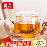 富光花茶杯 男女士茶水分离杯子 双层办公泡茶玻璃杯带把高硼硅水杯