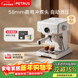 柏翠(petrus) 咖啡机意式浓缩家用小型半自动蒸汽打奶泡PE3833海盐小方 新年礼物