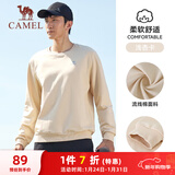 骆驼（CAMEL）长袖圆领套头卫衣男宽松休闲运动打底衫 J13CAYL6063 浅杏卡 S