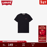 Levi's李维斯25新款情侣简约休闲时尚宽松LOGO印花短袖T恤 黑色 002U3-0001 XL