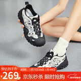 骆驼（CAMEL）丑萌登山鞋女时尚撞色户外休闲鞋 L24M076602 米/银/黑 38