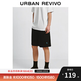 UR2025春季新款男时尚休闲百搭肌理感松紧抽绳短裤UMM650017 黑色 32