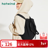 热风（Hotwind）女士背包秋季新款单肩包轻便多功能尼龙双肩包户外大容量包包 01黑色(B58W4302) F
