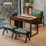 禾寻茶桌茶台一体式泡茶家用轻奢2026新款小户型阳台喝茶实木桌椅组合 问山茶桌（单桌） 【加蓬进口乌金木】100*60*74