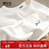 雪中飞白色短袖t恤女2025新款夏季纯棉宽松半袖女士简约休闲超好看上衣 白色|8162-17018F (女款) L