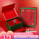 马克华菲（MARK FAIRWHALE）手表女士小绿表时尚方形盘石英女表防水腕表生日情人节礼物送女友 小绿表皮带【店长力荐】