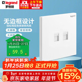 罗格朗（LEGRAND）开关插座面板 仕典玉兰白 两位超五类电脑插座双网口网线网络面板