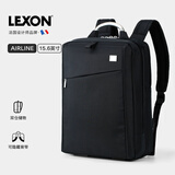乐上（LEXON）电脑包15.6/16英寸双肩包男士双层书包商务旅行笔记本背包蓝黑色