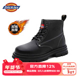 Dickies马丁靴女6孔春季新款短靴 经典光面平底英伦风女靴秋冬新款 28黑色(加绒) 36