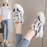 卡帝乐鳄鱼休闲鞋女鞋春季老爹鞋女时尚运动鞋跑步鞋子女 0939 黑色 37